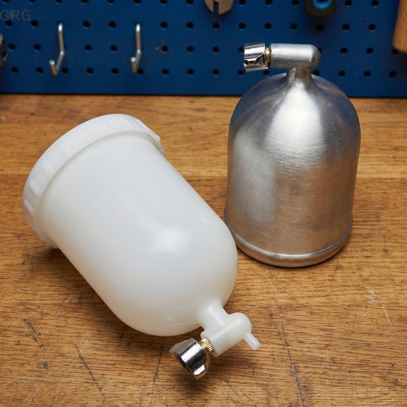 [GRG] 400CC พลาสติก/อลูมิเนียมสีหม้อ Air Gravity Feed er ถ้วยนิวเมติกเครื่องมืออุปกรณ์เสริมสําหรับ F