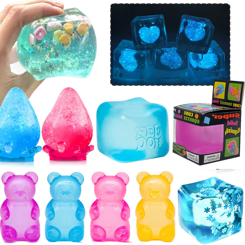 NeeDoh Nice Cube Maltose Squishy Frosted Solid Fidget ของเล่น Decompression ผ่อนคลายของขวัญ