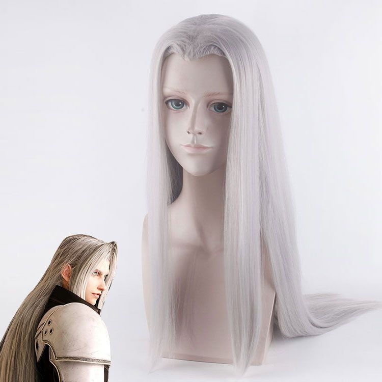 Final Fantasy 7 FF7 Saffia Rose Remake รุ่นคอสเพลย์วิกผมเงิน 100 ซม.