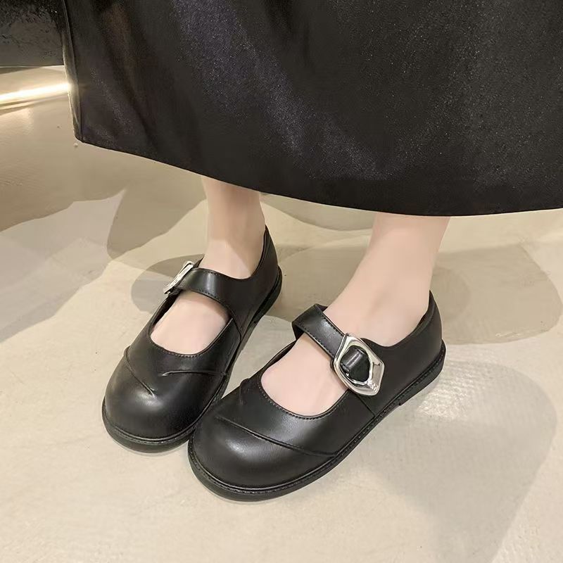 รองเท้าสไตล์ Retro Mary สวมใส่คนขี้เกียจเดี่ยว 2025 Jane Pedal cod รองเท้ากันน้ําแฟชั่นรองเท้าไม่มีส