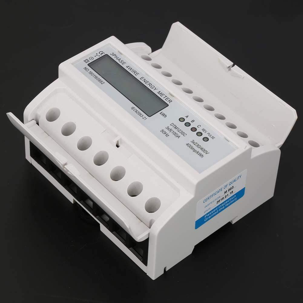 3 เฟส Kwh Meter,230/400V 5-100A การใช้พลังงานดิจิตอลไฟฟ้า 3 เฟส Kwh Meter LCD