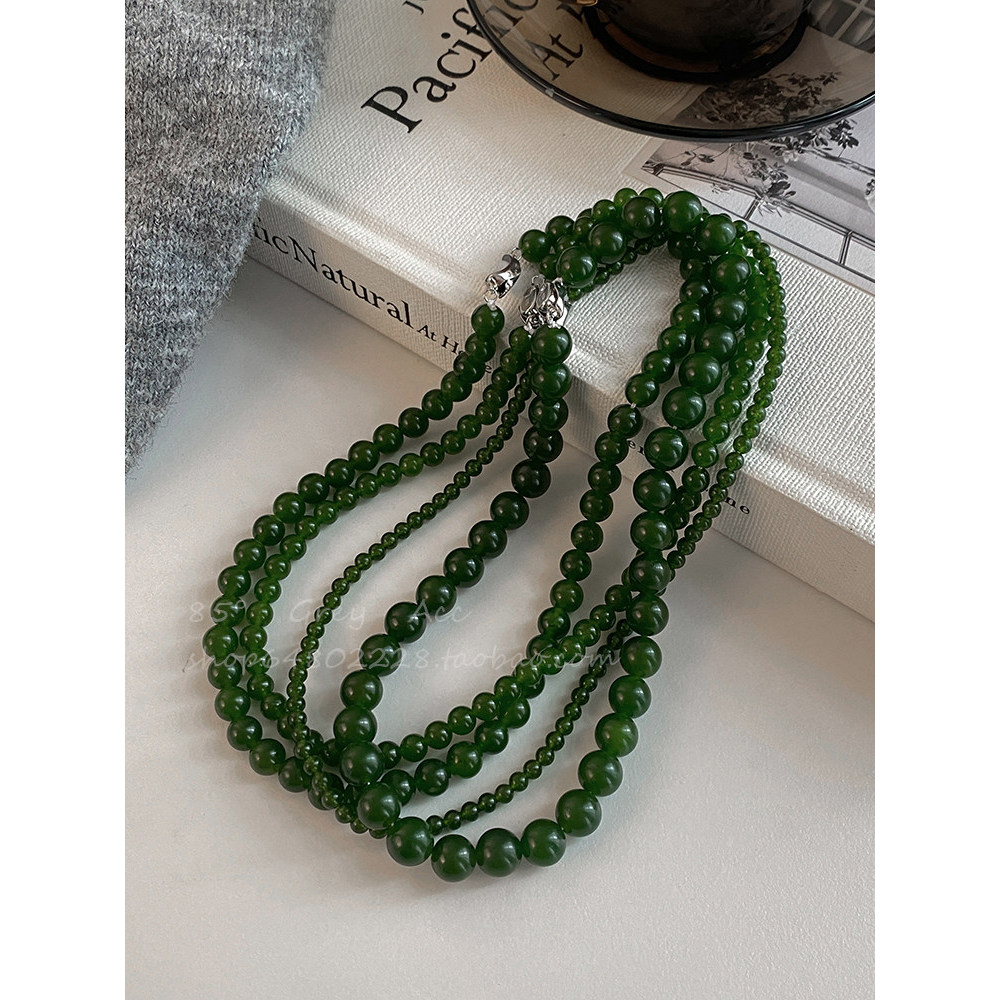 คอโซ่กระดูกไหปลาร้าหญิงสีเขียวซุปเปอร์สีขาวลูกปัดqingche15.th20260316201822