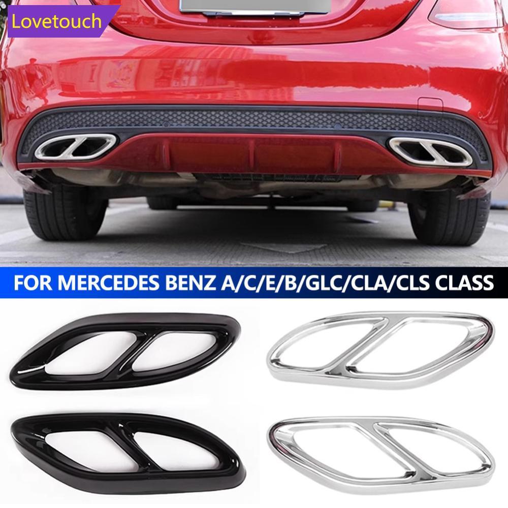 LOVETOUCH 2 ชิ้นท่อไอเสียรถยนต์ท่อไอเสียท่อ 4 Outlet หางท่อด้านหลัง Diffuser สําหรับ Mercedes Benz A