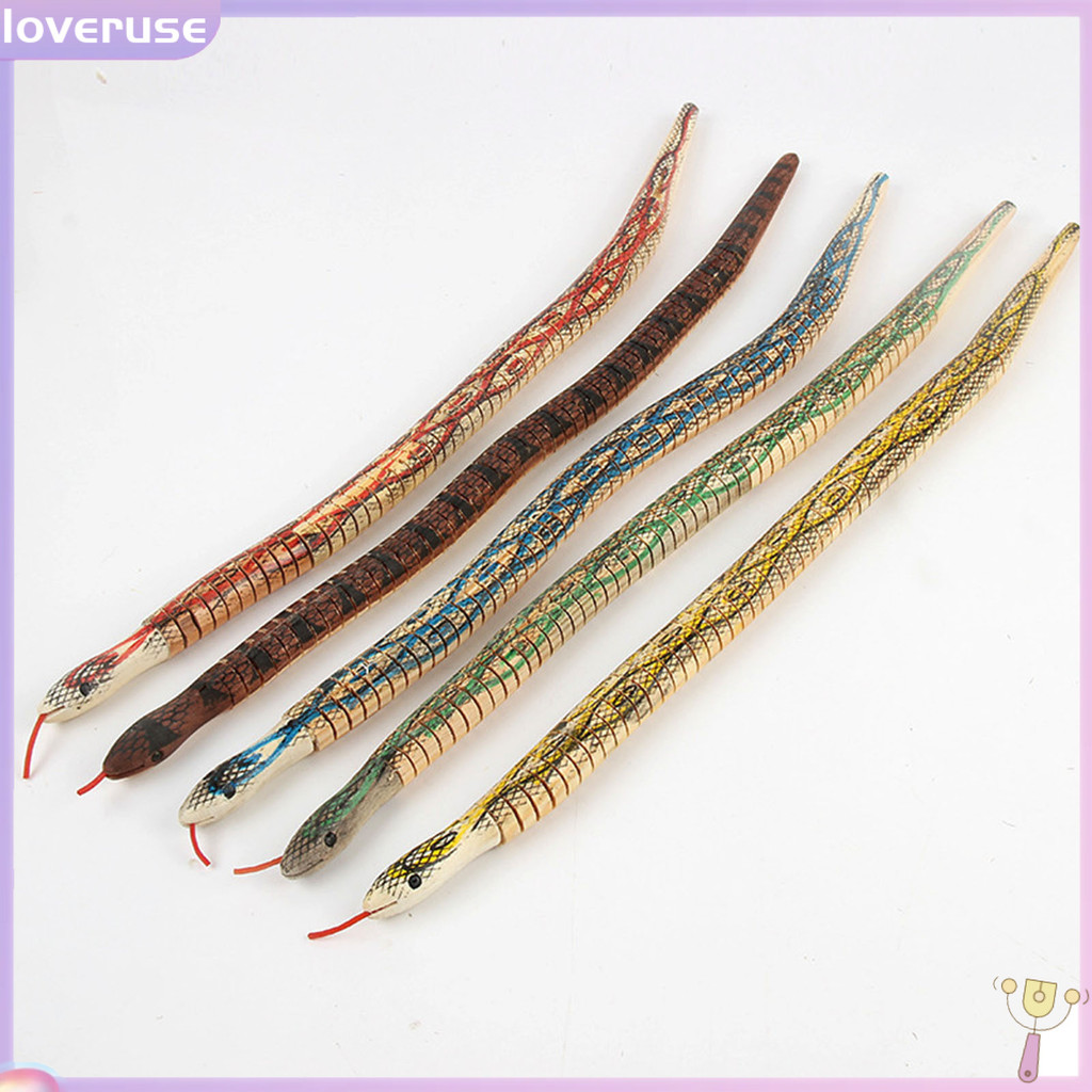 Loveruse โมเดลงูไม้ ทรงกลม ขนาดกะทัดรัด ของเล่นสําหรับตกแต่งรถยนต์