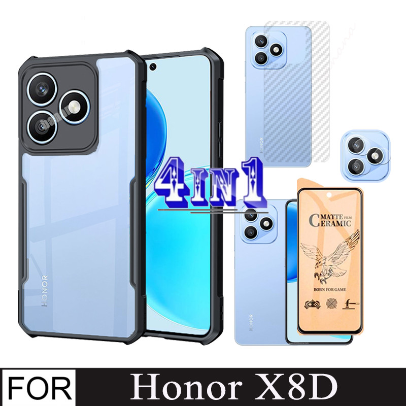 Honor X8D เคสโทรศัพท์กันกระแทกสําหรับ Honor X9D X7D X8C X7C 4in1 เซรามิค Matte Screen Protector ฟิล์