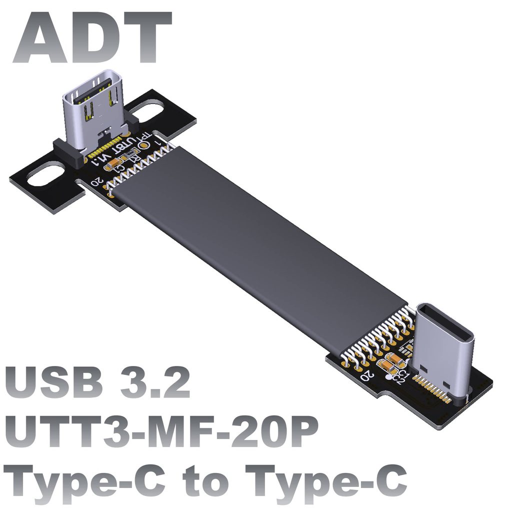 USB3.2 สายต่อโทรศัพท์มือถือแท็บเล็ต type-c ชายหญิงสายชาร์จข้อมูล ADT gen2x2 20g