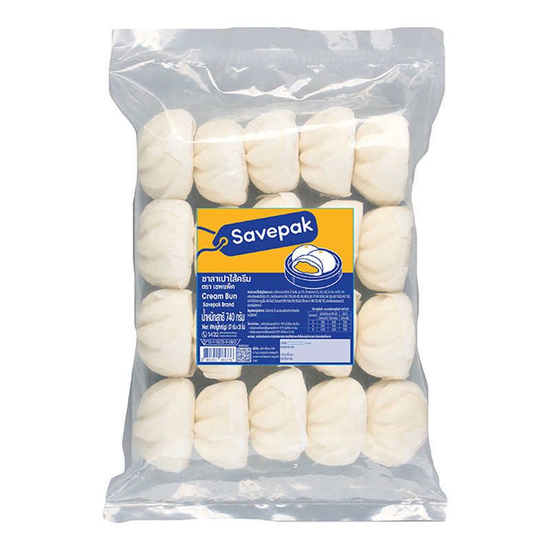 เซพแพ็ค ซาลาเปาไส้ครีม 20 ชิ้น 740 ก. (SAVEPAK Cream Bun 20 pcs 740 g)