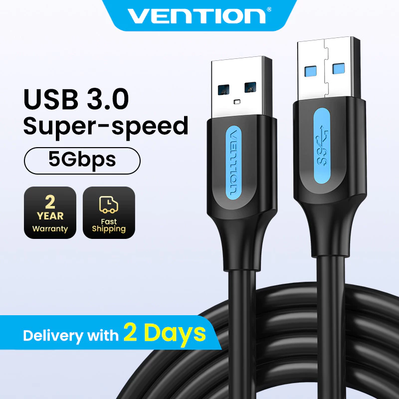 Vention สาย USB 3.0 A-to-A แรงสุด 5Gbps สำหรับถ่ายโอนข้อมูลเร็วและชาร์จอุปกรณ์