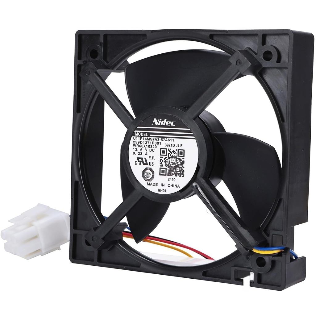 WR60X10340 ตู้เย็นตู้แช่แข็งเครื่องระเหยพัดลมมอเตอร์ Fit สําหรับตู้เย็น GE U11P14MS7A3-57A611 239D13