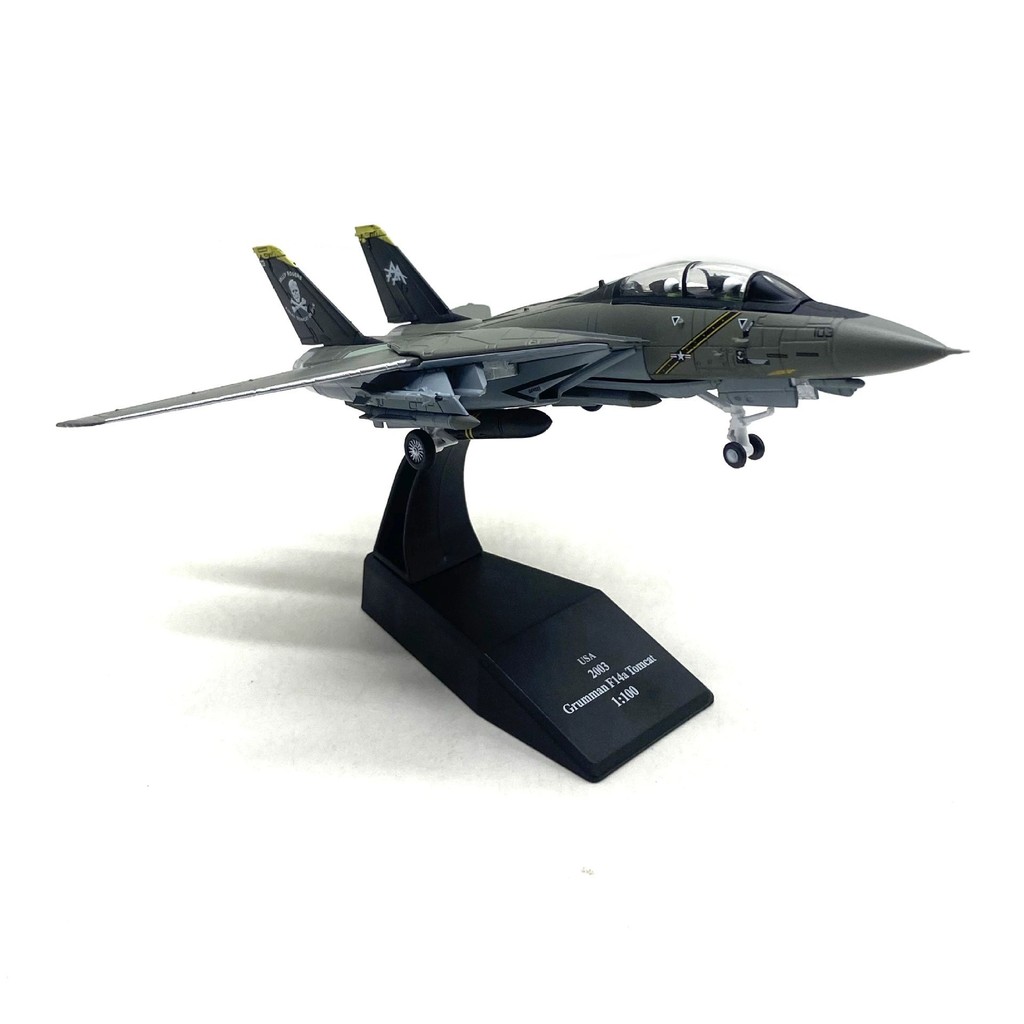 1/100 F-14 Tomcat Fighter จําลองเครื่องบินโลหะผสมสําเร็จรูปรุ่นการบิน