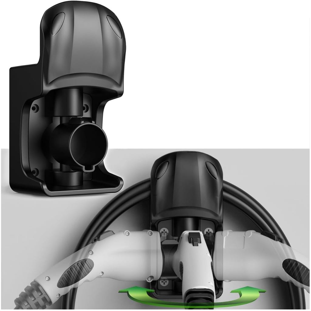 EV Charger Holder Wall Mount, EV สายชาร์จสําหรับรถยนต์ไฟฟ้า Mobile Connector Organizer, อัพเกรดหมุนไ