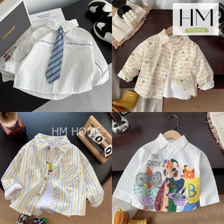 ใหม่ เสื้อแขนยาวเด็ก คอปก เสื้อเชิ๊ตเท่ๆ