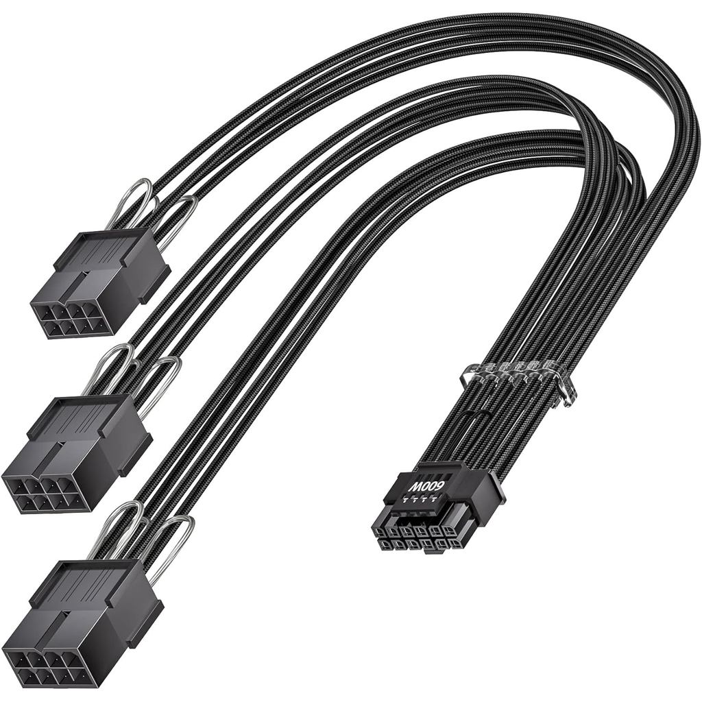 Fasgear 16pin GPU สาย 3X 8 pin PCIe Extension -30 ซม.PCI-e 5.0 (12 + 4) 12VHPWR อะแดปเตอร์สําหรับ GP