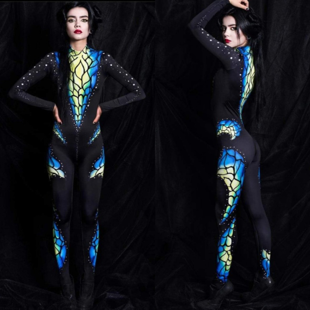 Unisex 3D Digital Snake Python สัตว์พิมพ์ Carnival Jumpsuit ฮาโลวีนบทบาทเล่นชุดผู้หญิงผู้ชายคอสเพลย์