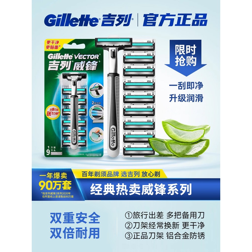 Gillette gillette gillette Double Blade Mens Razor gillette Manual Razor Blade มีดเครา