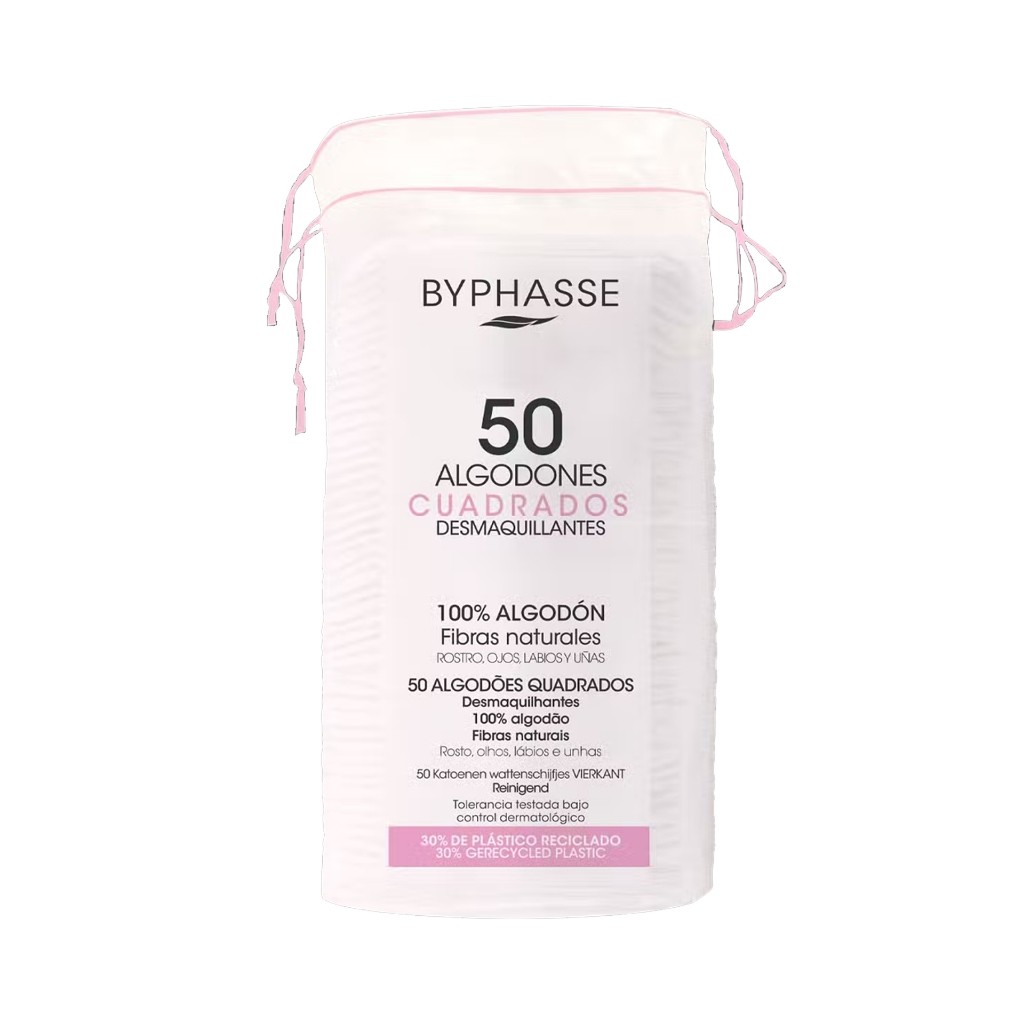 BYPHASSE 50 COTTON PADS สำลีเช็ดหน้าบีฟาส 50 แผ่น