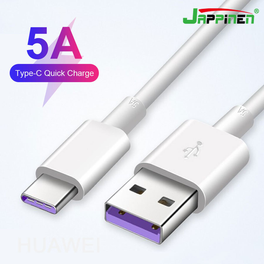 1M 5A Fast Charging ประเภท C USB-C Sync Capsule Charger สําหรับ Huawei Y8p Y9s Y9a Y7a P20 P30 P40 M