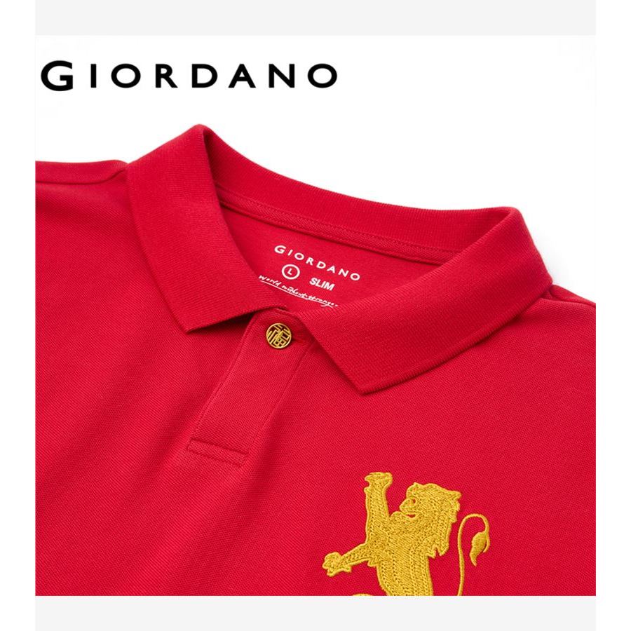 GIORDANO قميص بولو رجالي 3D Lion Slim — صورة 7