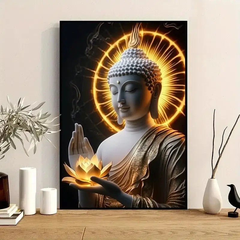 พระพุทธรูป Wall Art ภาพวาด Home Wall Display รูปที่ 2