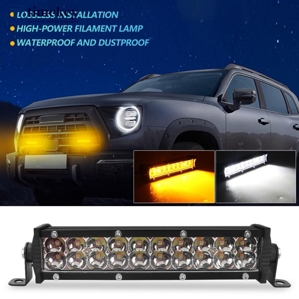 TIMEKEY บาร์ทํางานรถจักรยานยนต์ Dual แถว Moto Handlebar LED Light Bar ชุด 60W LED พร้อมสวิทช์ชุดสีขา