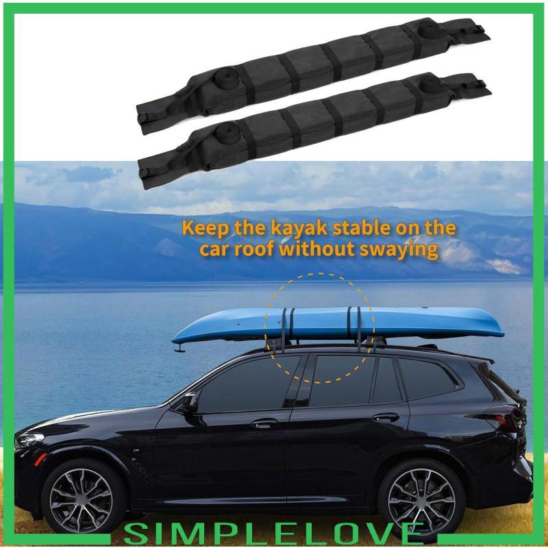 [เรียบง่าย] Kayak Roof Rack Pads มาพร้อมกระเป๋าเก็บของสีดำ Heavy Duty สำหรับรถยนต์