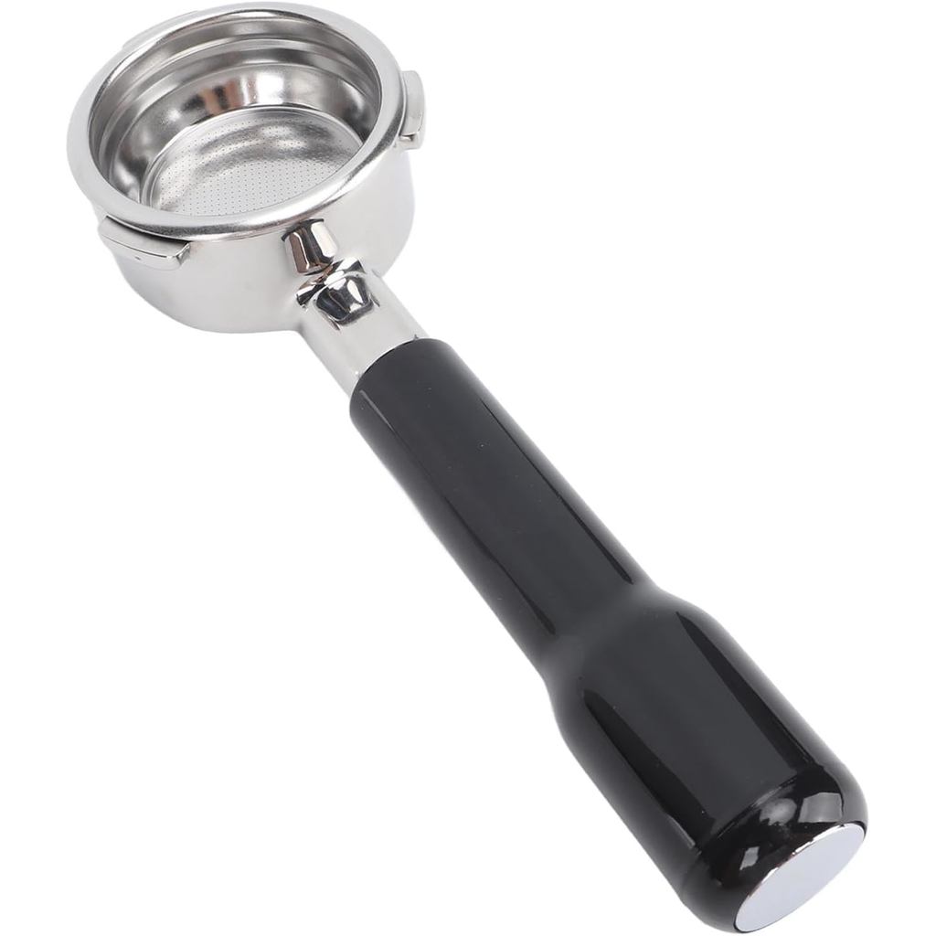 58 มม. 3 หู Bottomless Portafilter, สแตนเลสและพลาสติก, สีดํา, เหมาะสําหรับ Barsetto, 1 นับ