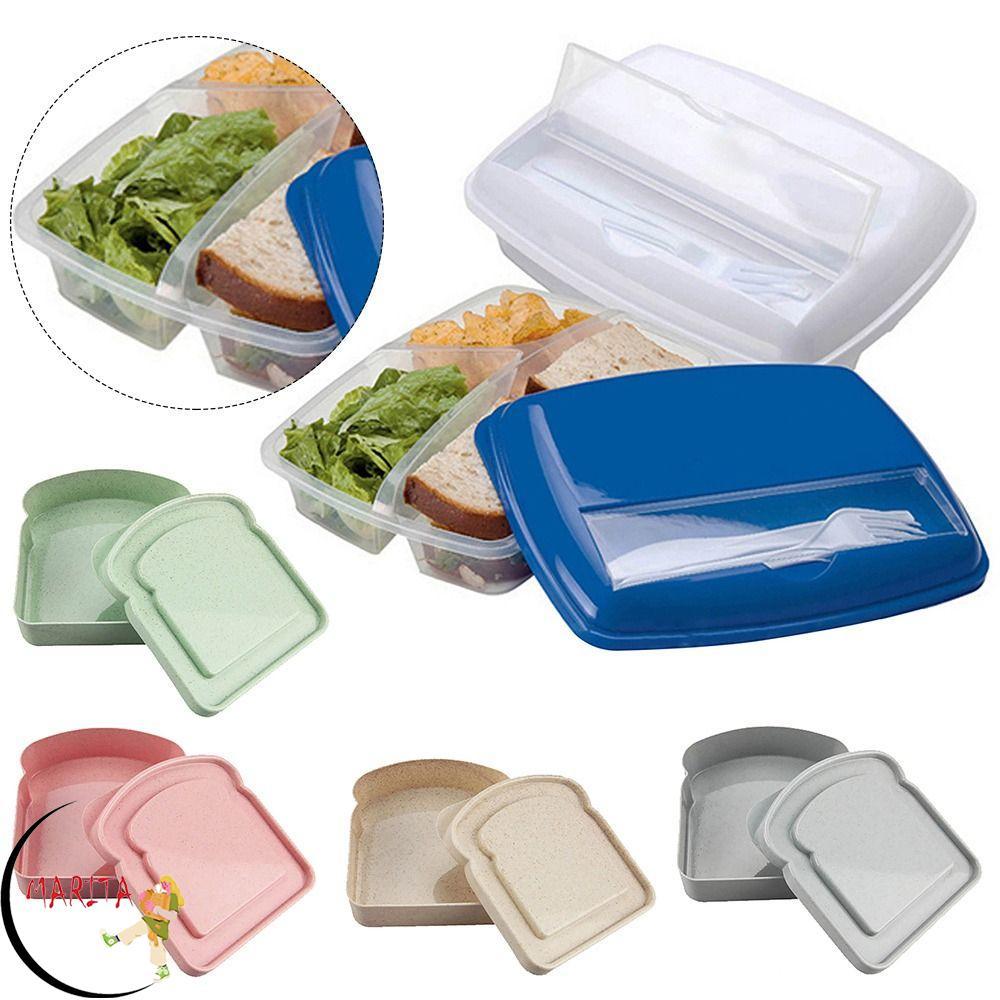 MARITA Sandwich Toast Box ของว่างซิลิโคนสําหรับพนักงานออฟฟิศสําหรับนักเรียนแบบพกพา