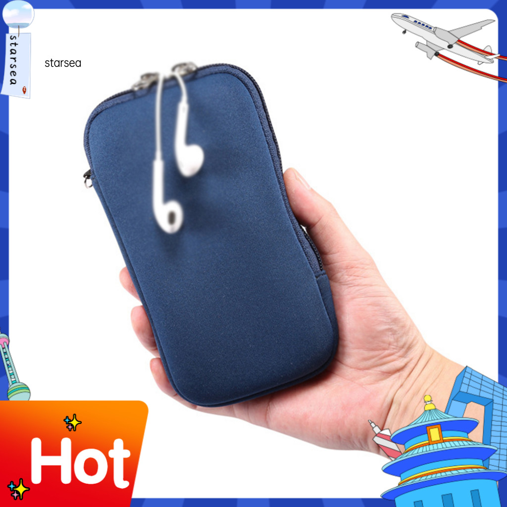 SRA ZK กระเป๋าโทรศัพท์มือถือ Universal กันน้ําซิปปิด Halter คอ Anti-scratch กระเป๋าแบบพกพากระเป๋าโทร