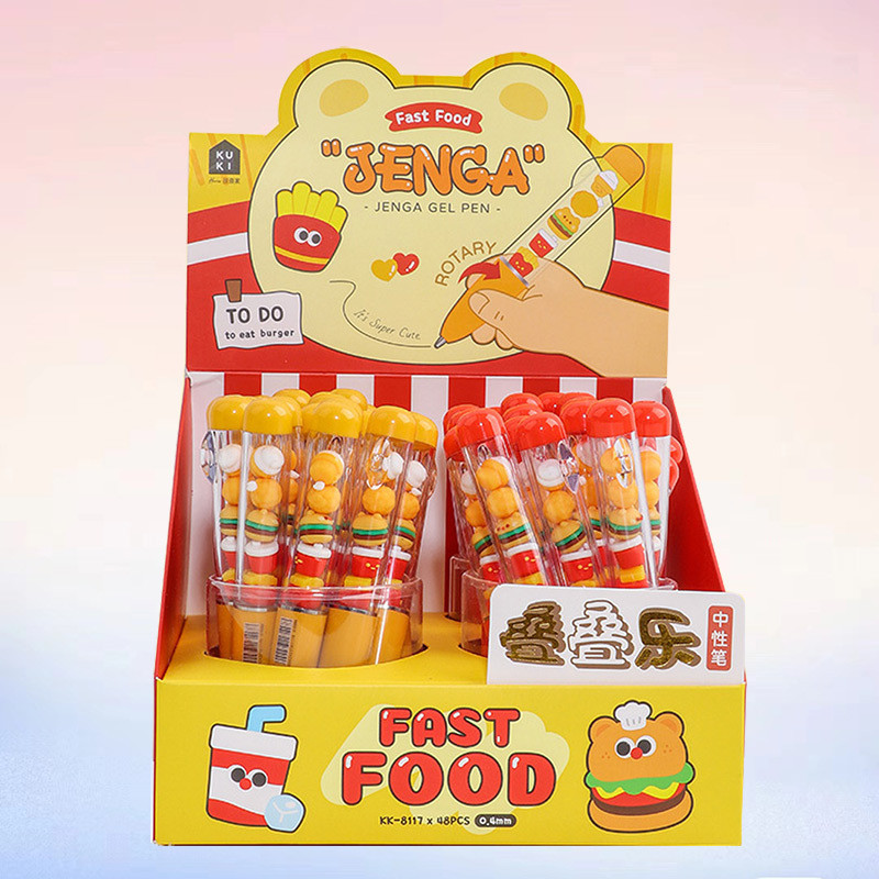 Keqi Creative Jenga Fat House Package ปากกาเจลหมุนได้ WRPO