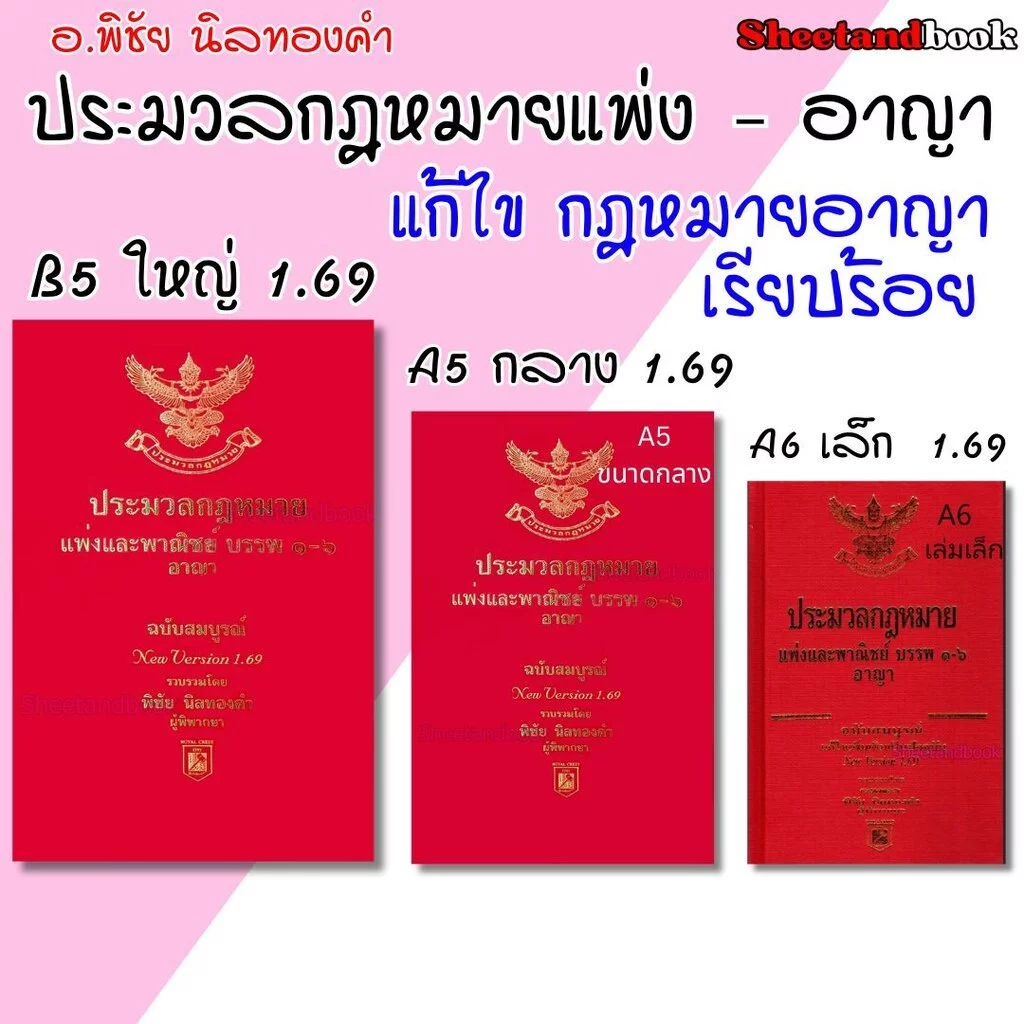 ประมวลกฎหมายแพ่งและพาณิชย์ และอาญา ฉบับสมบูรณ์ 1.69 พิชัย นิลทองคำ TBK1219