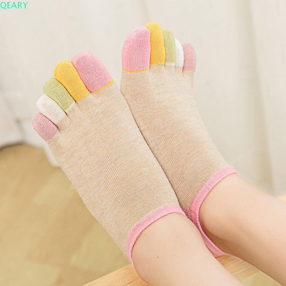 QEARY Toe Socks Cotton Fashion Breathable Sweaty Invisible Boat Socks