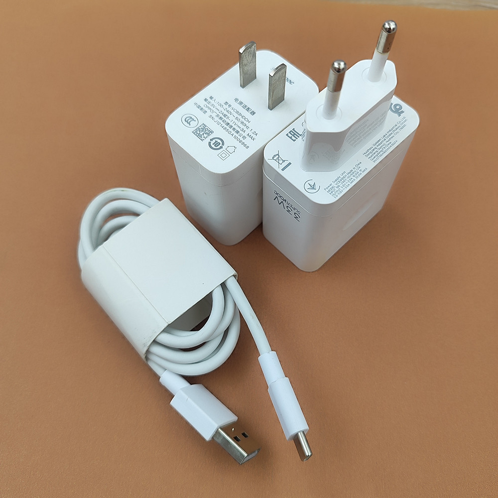 สําหรับ OPPO 33W Charger SuperVooc Fast Wall อะแดปเตอร์ชาร์จประเภท C สําหรับ OPPO Reno 3 5 6 7 8 9 Pro A95 A96 A76 A59 A79 A80 A60