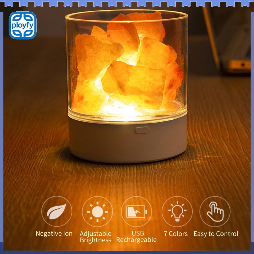 ployfy Pongnas USB หินเกลือหิมาลัยไฟกลางคืนโคมไฟคริสตัลพร้อม LED 7 สีฟอกอากาศสำหรับโฮมออฟฟิศ Great ห้องนอนเดสก์ท็อปตกแต่ง