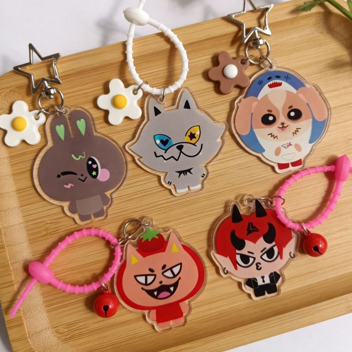 ตุ๊กตาหัวใหญ่ JAIDEE Wesley domia อะคริลิค Key แหวนกระเป๋าจี้เครื่องประดับน่ารักการ์ตูนของขวัญเพื่อน