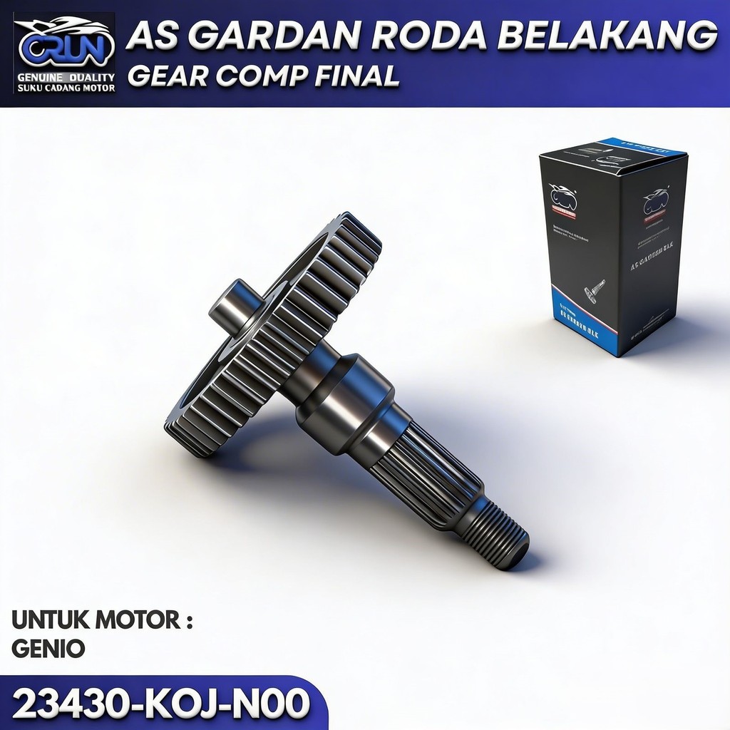 CRUN 23430-KOJ-N00 ด้านหลังเพลา Genio Axle Beat Street K0J 45T Scoopy K2F เกียร์ Comp Final