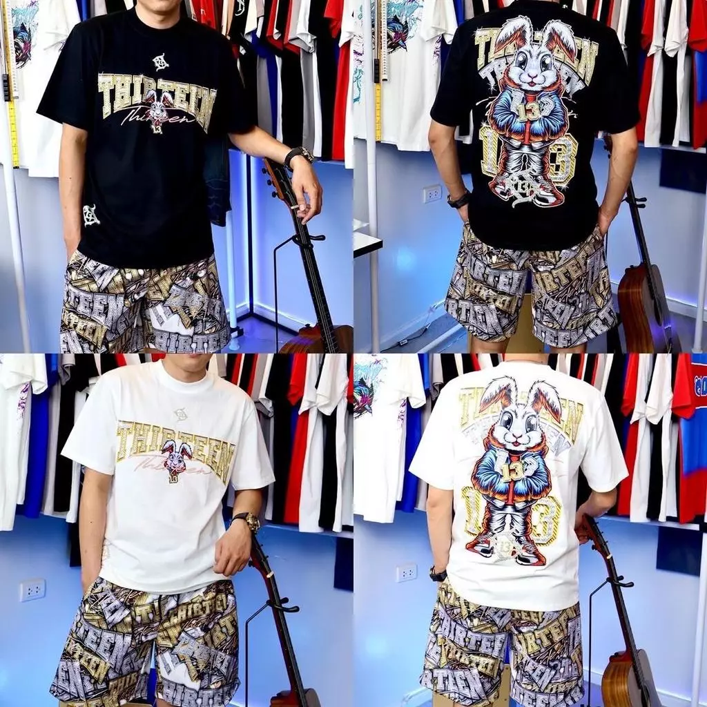 เสื้อยืดแขนสั้นครึ่งแขนสไตล์วัยรุ่นหล่อๆ แนวสตรีทแฟชั่นแบรนด์ใหม่ในช่วงฤดูร้อน (วัสดุผ้าฝ้ายบริสุทธิ์)กางเกงไม่รวมอยู่ใน