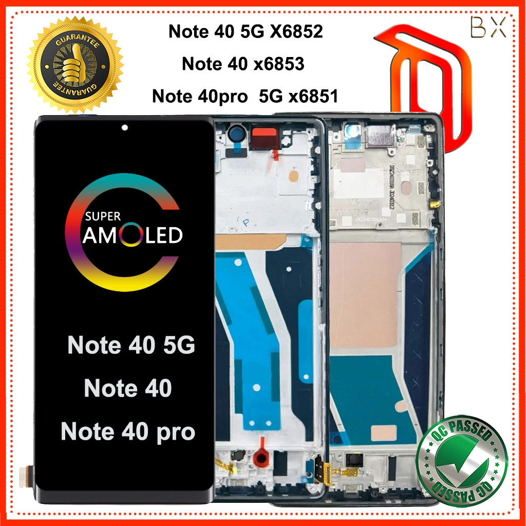 AMOLED สําหรับ Infinix หมายเหตุ 40Pro 40 pro 5G x6851 x6852 x6853 จอแสดงผล LCD 4TGT