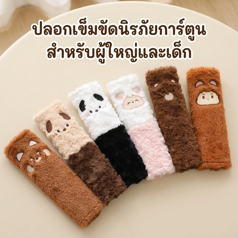 ผ้าคาดเข็มขัดนิรภัยรถยนต์ การ์ตูนน่ารัก ผ้าคุณภาพสูง นุ่มสบาย สำหรับผู้ใหญ่และเด็ก