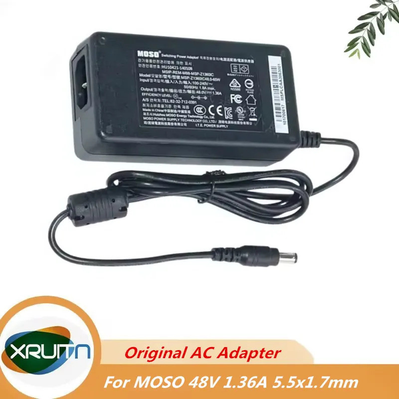 ต้นฉบับ MOSO 48V 1.36A 65W MSP-Z1360IC48.0-65W HU10421-140108 อะแดปเตอร์ AC สําหรับเครื่องบันทึกวิดี