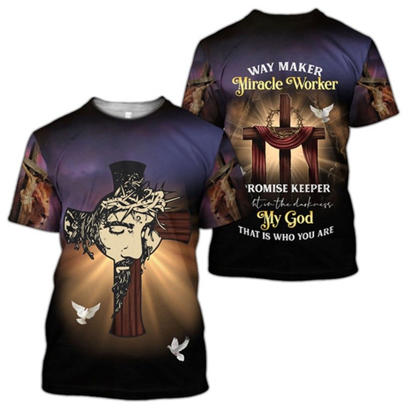 เสื้อยืด Unisex สไตล์ STREETWEAR พร้อมข้อความ Let Your Faith Be Bigger Than Your Fear และภาพพิมพ์ 3D