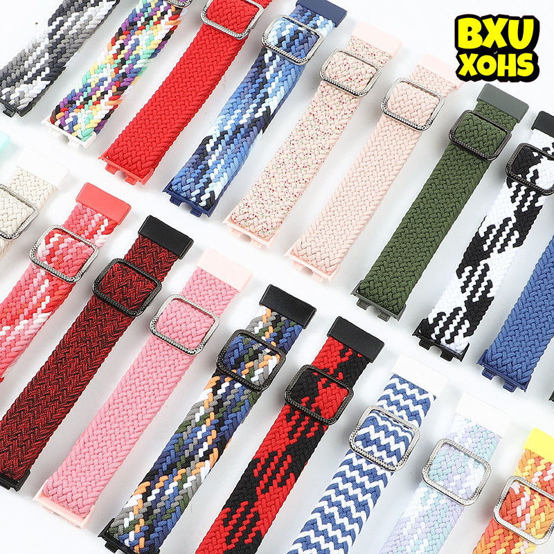สายไนล่อนถัก for Huawei Band 10 9 8 Smartwatch for Huawei Band 10 9 8 NFC อุปกรณ์เสริมสายพานกีฬายืดหยุ่น