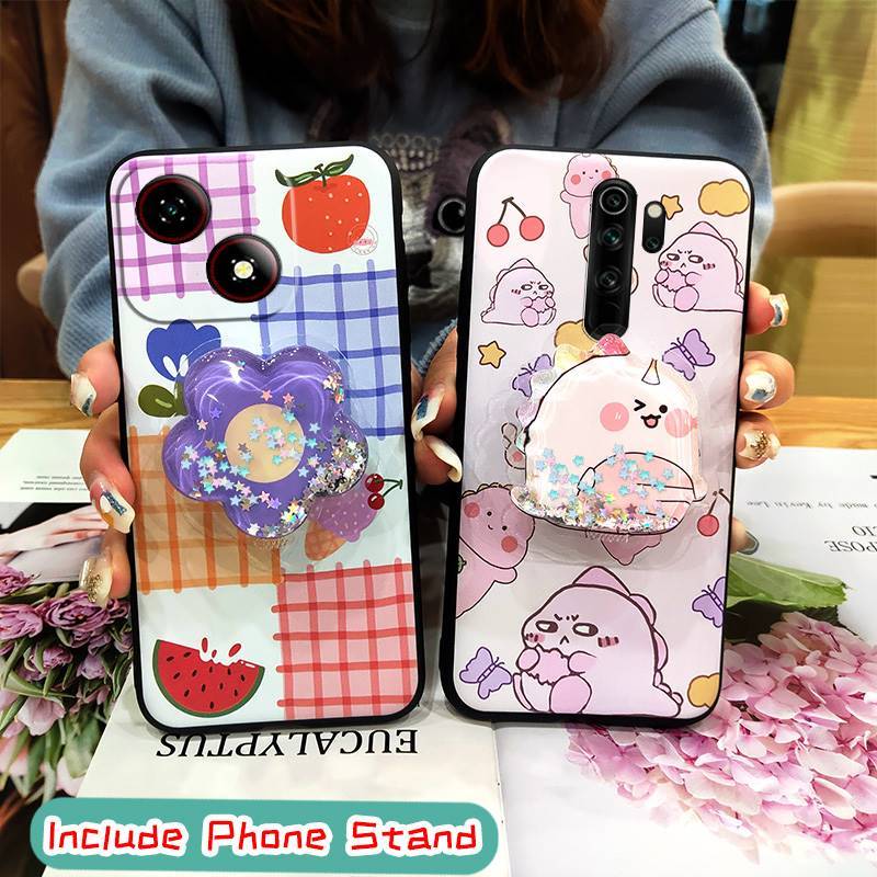 ป้องกันเลนส์โทรศัพท์ Dirt-proof เคสโทรศัพท์สําหรับ ZTE Blade A35E Glitter กันน้ํา Quicksand การ์ตูนน