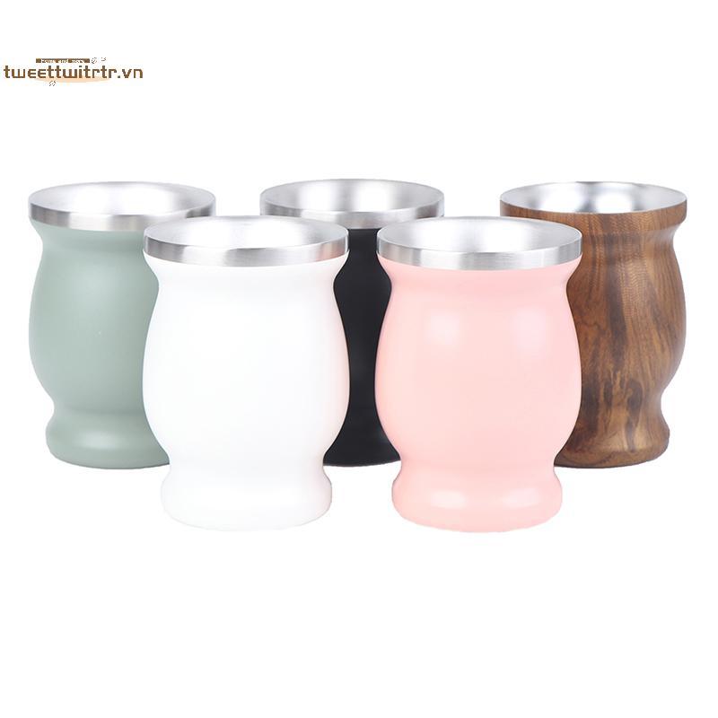 TRTR Yerba Mate Cup 304 สแตนเลส 8oz Argentine Yerba Mate Gourd พร้อม illas VN
