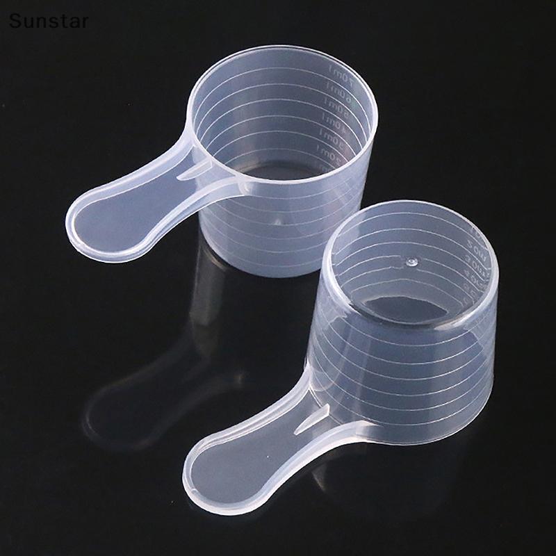 Sunstar 5PCS 70ML ถ้วยตวงพลาสติกขนาดโปร่งใสถ้วยผสมขวดวัดคอนเทนเนอร์ Beaker ครัวเบเกอรี่เครื่องมือเบเกอรี่ DIY