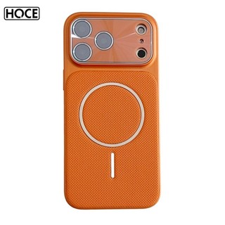 HOCE หรูหราลื่นเนื้อแม่เหล็กเคสโทรศัพท์สําหรับ IPhone 17 Air 16 15 14 13 Pro Max เลเซอร์ Aurora ฝาครอบหน้าต่างขนาดใหญ่