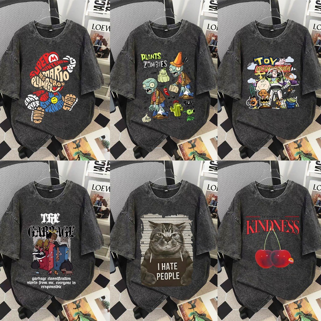 ไซส์ M-3XL มีหลายไซส์ให้เลือก ผ้าคอตตอน 100% เสื้อยืดฟอกขาว เสื้อยืดผู้หญิง เสื้อยืดผู้ชาย ใส่ได้ทั้งชายและหญิง พิมพ์สกร