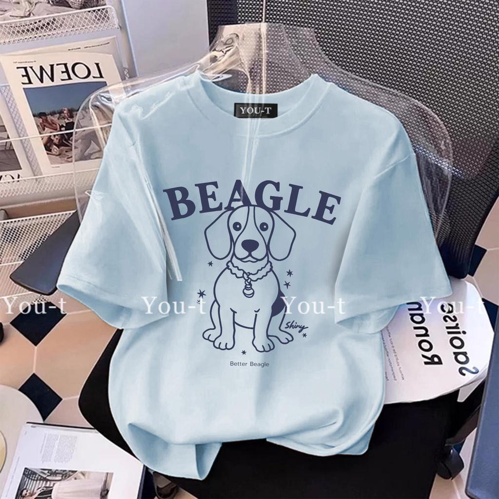 YOU-T เสื้อแฟชั่น ใส่สบาย เสื้อยืดแขนสั้น ลาย เสื้อ"beagle dog" ผ้านิ่ม OVERSIZE แฟชั่น ผ้าฝ้าย 100% สไตล์เกาหลี