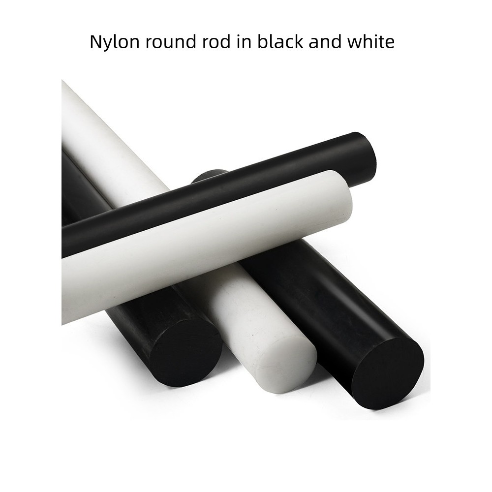 Nylon Round Rod สีดําและสีขาว PA66 Nylon Rod ทนต่อการสึกหรอ MC901 รอบ Rod 500 มม. เส้นผ่านศูนย์กลางข