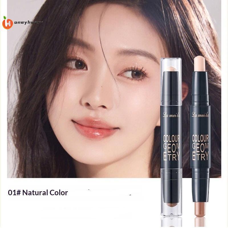 <HoneyHeart> 2in1 Double-endedคอนซีลเลอร์Stick High Coverageกันน้ําสําหรับแต่งหน้าบนใบหน้าน้ําหนักเบ