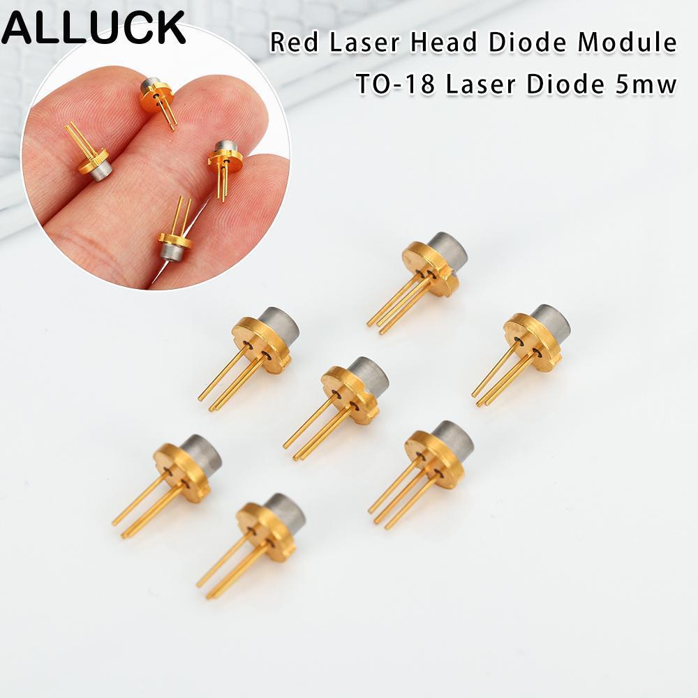 ALLUCK 1/2/5/10 ชิ้นหัวเลเซอร์สีแดง 5MW 650nm 2.2V DIY Lab TO-18 เลเซอร์ไดโอด